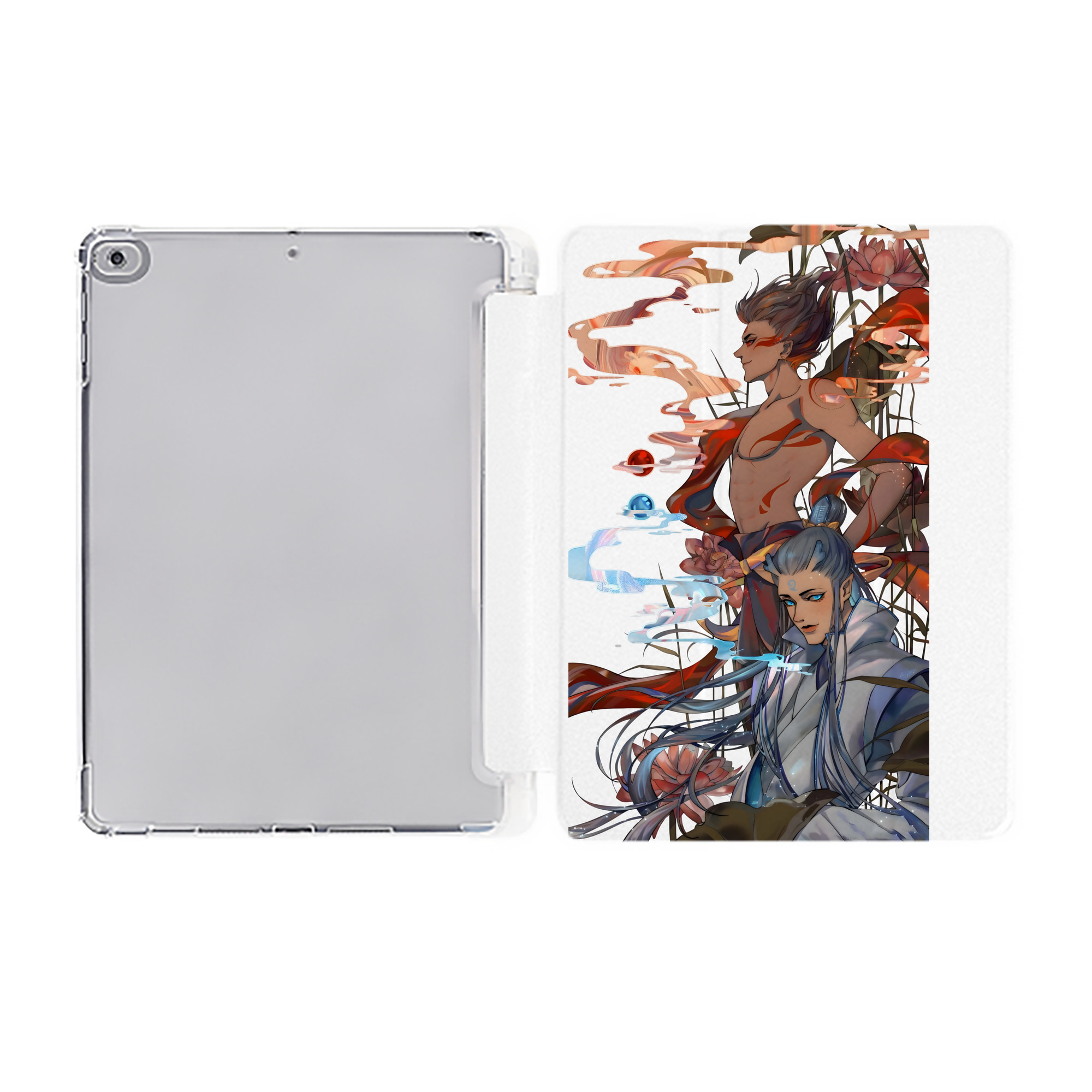 （画像用） Ne Zha 2 ナタ 魔童の大暴れ IPad ケース ペン収納付き 三つ折りスタンド PUレザー×シリコン 対応機種9.5/10.5/10.9インチ